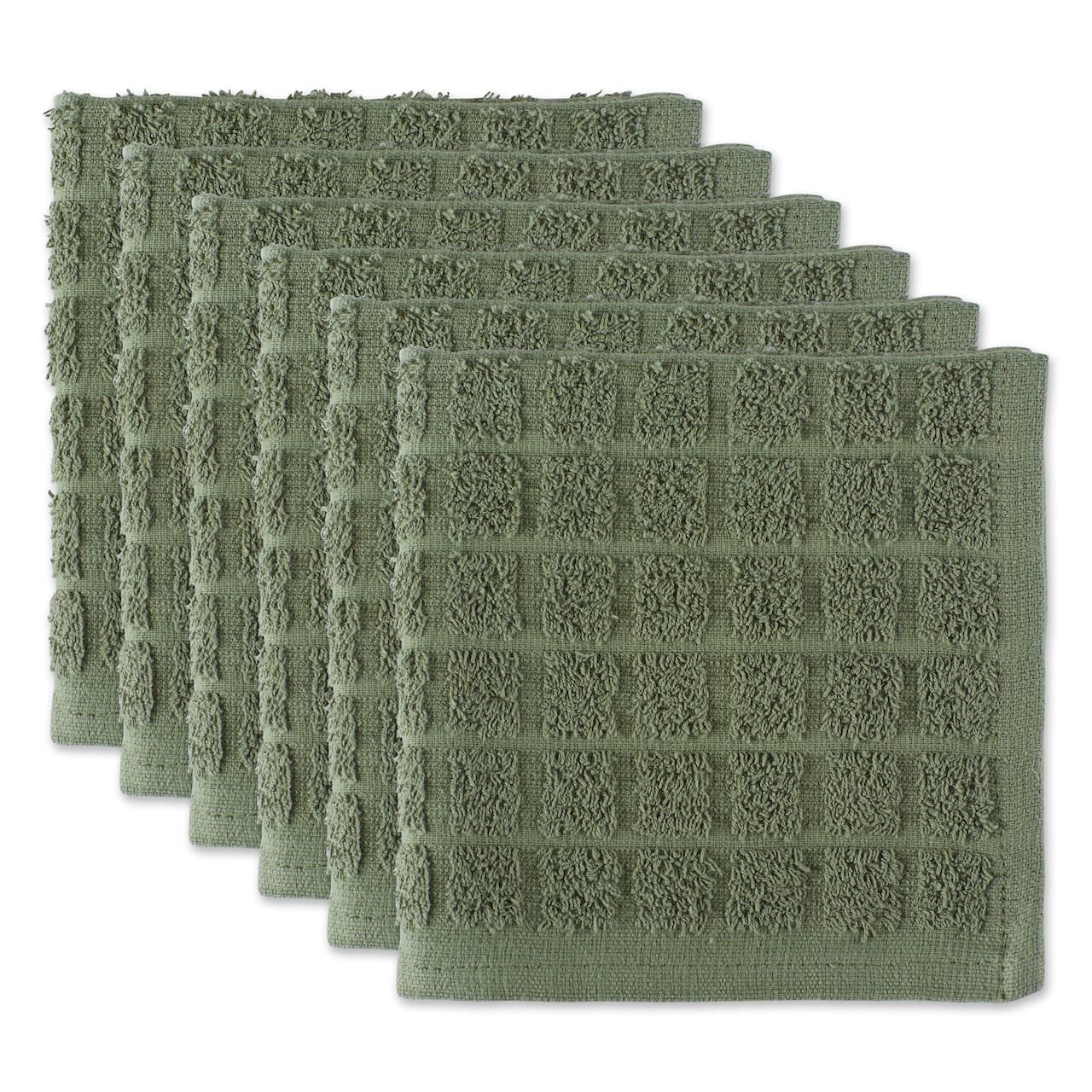 DII® Solid Windowpane Terry Dishcloth Set